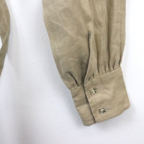 Alexandre Vauthier Linen Wrap Blouse 0 Crop Top Fabrique Limited Edition Tan - Picture 5 of 9